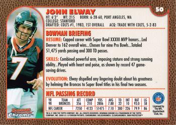 1999 Bowman Chrome #50 John Elway Back