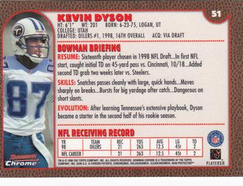 1999 Bowman Chrome #51 Kevin Dyson Back