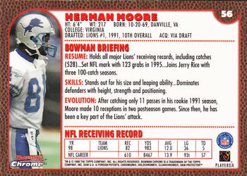1999 Bowman Chrome #56 Herman Moore Back