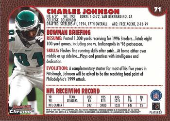 1999 Bowman Chrome #71 Charles Johnson Back