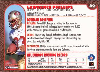 1999 Bowman Chrome #82 Lawrence Phillips Back