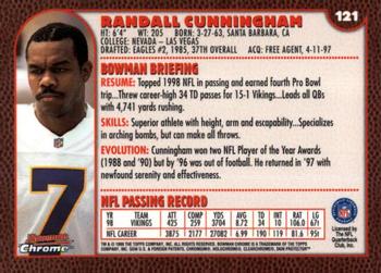 1999 Bowman Chrome #121 Randall Cunningham Back
