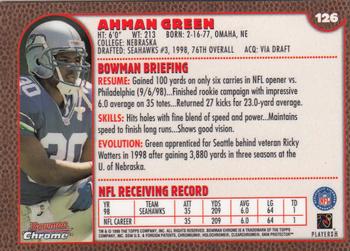 1999 Bowman Chrome #126 Ahman Green Back