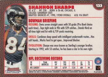 1999 Bowman Chrome #133 Shannon Sharpe Back