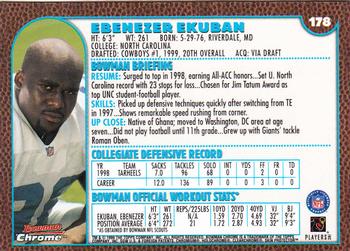 1999 Bowman Chrome #178 Ebenezer Ekuban Back