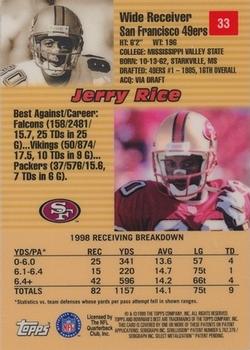 1999 Bowman's Best #33 Jerry Rice Back