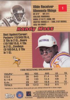 1999 Bowman's Best #1 Randy Moss Back