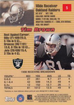 1999 Bowman's Best #5 Tim Brown Back