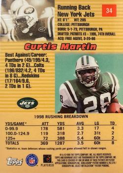 1999 Bowman's Best #34 Curtis Martin Back