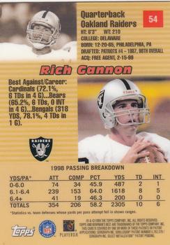 1999 Bowman's Best #54 Rich Gannon Back
