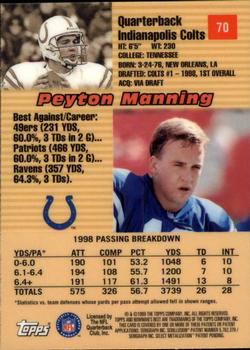 1999 Bowman's Best #70 Peyton Manning Back