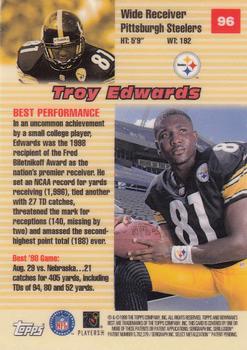 1999 Bowman's Best #96 Troy Edwards Back