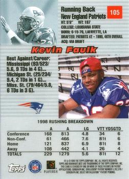 1999 Bowman's Best #105 Kevin Faulk Back