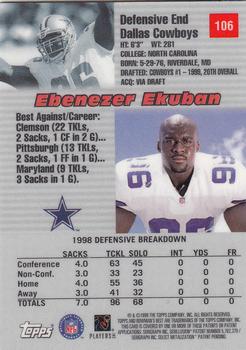 1999 Bowman's Best #106 Ebenezer Ekuban Back