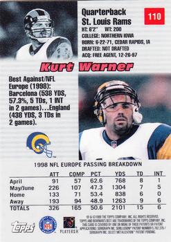 1999 Bowman's Best #110 Kurt Warner Back