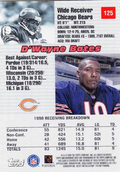 1999 Bowman's Best #125 D'Wayne Bates Back