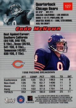 1999 Bowman's Best #127 Cade McNown Back