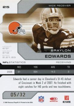 2007 Leaf Limited - Bronze Spotlight #25 Braylon Edwards Back