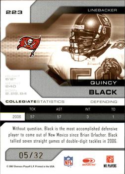 2007 Leaf Limited - Bronze Spotlight #223 Quincy Black Back