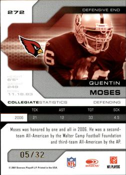 2007 Leaf Limited - Bronze Spotlight #272 Quentin Moses Back