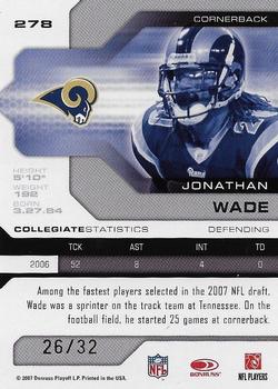 2007 Leaf Limited - Bronze Spotlight #278 Jonathan Wade Back