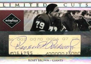 2007 Leaf Limited - Cuts Autographs #LC-9 Roosevelt Brown Front
