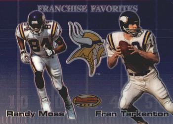 1999 Bowman's Best - Franchise Favorites #F2 Randy Moss / Fran Tarkenton Front