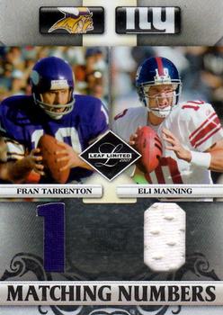 2007 Leaf Limited - Matching Numbers Jerseys #MN-16 Fran Tarkenton / Eli Manning Front