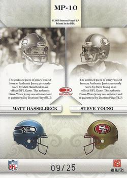 2007 Leaf Limited - Matching Positions Jerseys Prime #MP-10 Matt Hasselbeck / Steve Young Back