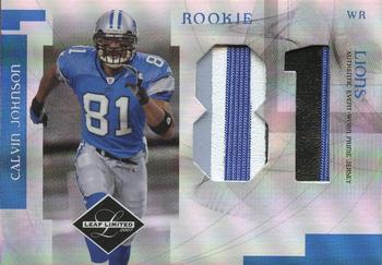 2007 Leaf Limited - Rookie Jumbo Jersey Numbers Prime #RJ-4 Calvin Johnson Front
