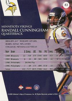 1999 Collector's Edge First Place #83 Randall Cunningham Back