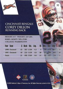 1999 Collector's Edge First Place #32 Corey Dillon Back