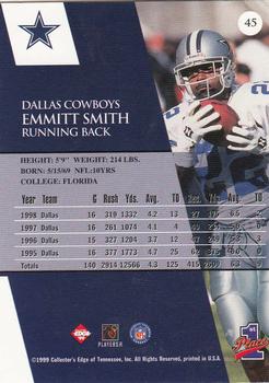 1999 Collector's Edge First Place #45 Emmitt Smith Back