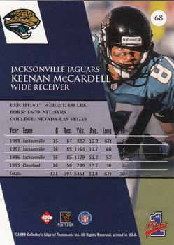 1999 Collector's Edge First Place #68 Keenan McCardell Back