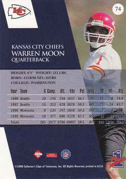 1999 Collector's Edge First Place #74 Warren Moon Back