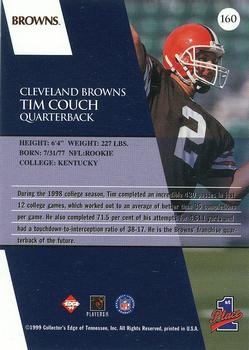 1999 Collector's Edge First Place #160 Tim Couch Back