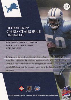 1999 Collector's Edge First Place #165 Chris Claiborne Back