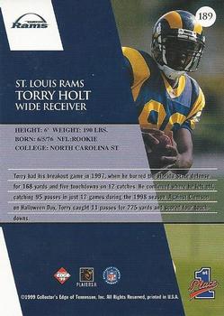 1999 Collector's Edge First Place #189 Torry Holt Back