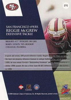 1999 Collector's Edge First Place #191 Reggie McGrew Back