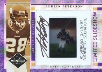 2007 Leaf Limited - Slideshow Autographs #LS-6 Adrian Peterson Front