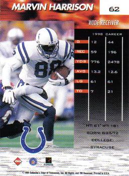 1999 Collector's Edge Fury #62 Marvin Harrison Back