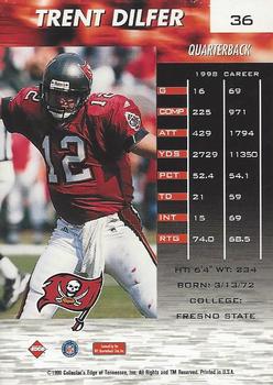 1999 Collector's Edge Fury #36 Trent Dilfer Back