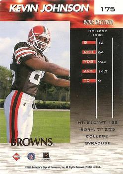 1999 Collector's Edge Fury #175 Kevin Johnson Back