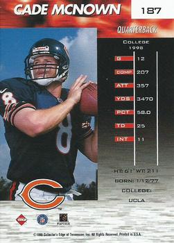 1999 Collector's Edge Fury #187 Cade McNown Back