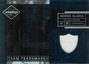 2007 Leaf Limited - Team Trademarks Materials Team Logo #TT-28 George Blanda Front