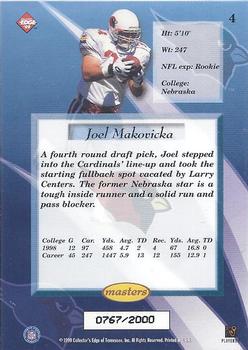1999 Collector's Edge Masters #4 Joel Makovicka Back