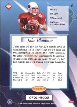 1999 Collector's Edge Masters #6 Jake Plummer Back
