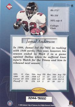 1999 Collector's Edge Masters #8 Jamal Anderson Back