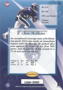 1999 Collector's Edge Masters #16 Chris McAlister Back