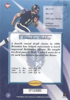 1999 Collector's Edge Masters #18 Brandon Stokley Back